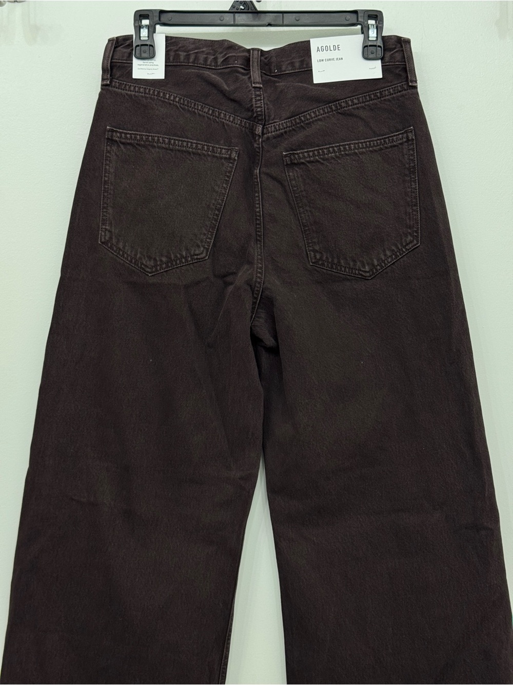 AGOLDE Low Curve mid-rise straight-leg jeans sloe berry brown barrel jeans 24 26 - Picture 10 of 13